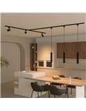 Lámpara colgante de carril monofásico negro EasyLink PAXIE, minimalista GU10 (no incl.), altura ajustable