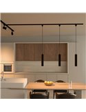Suspension sur rail monophasé noire PAXIE EasyLink, minimaliste GU10 (non incluse), réglable en hauteur