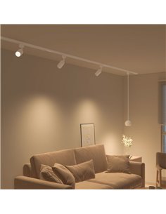 Luminária pendente EasyLink COLBY de alta tensão com esfera de rastreamento, branca, GU10 (não incl.), altura ajustável 2