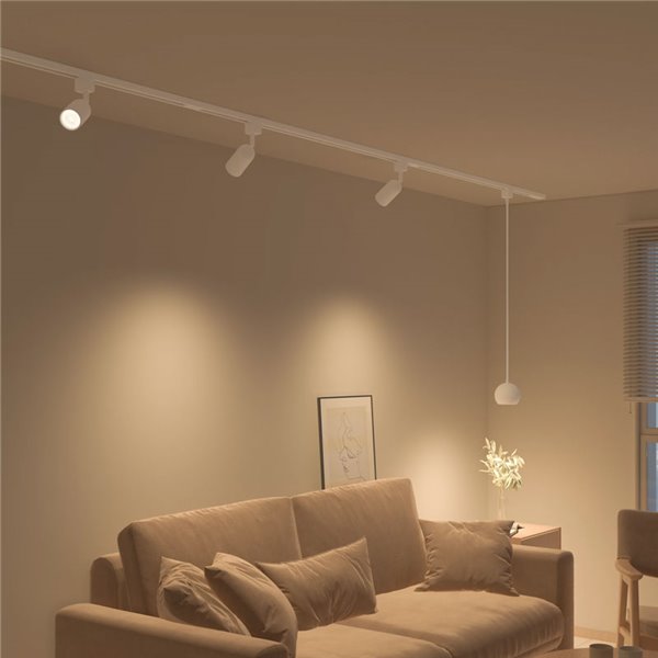 Suspension boule de commande haute tension EasyLink COLBY, blanc, GU10 (non inclus), réglable en hauteur