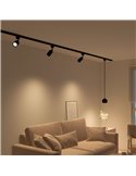 Lámpara colgante bola de carril de alta tensión negro EasyLink COLBY, GU10 (no incl.), altura ajustable