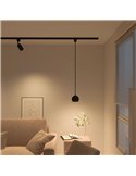 Luminária pendente EasyLink COLBY de alta tensão com esfera de rastreamento, preta, GU10 (não incl.), altura ajustável