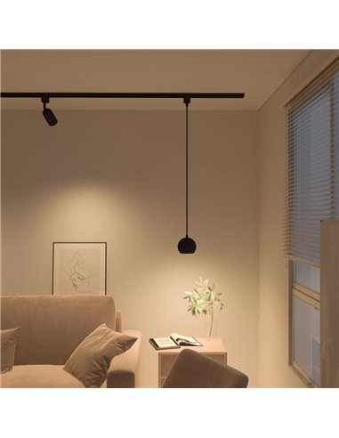 Suspension boule de commande haute tension EasyLink COLBY, noire, GU10 (non incluse), réglable en hauteur