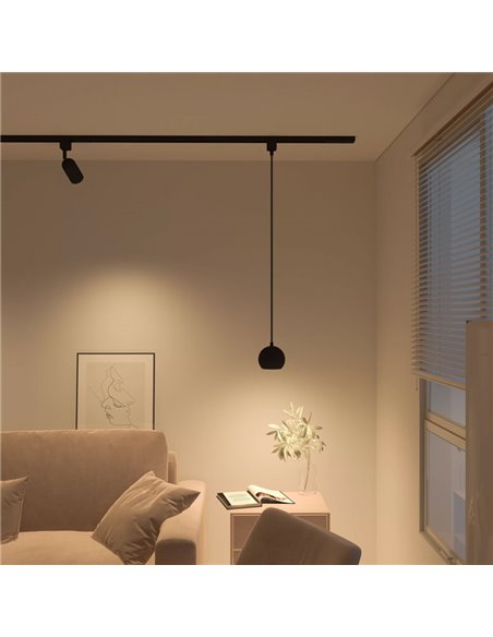 Suspension boule de commande haute tension EasyLink COLBY, noire, GU10 (non incluse), réglable en hauteur