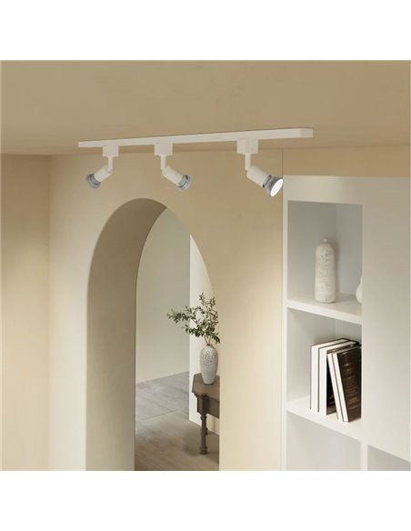 Foco de carril monofásico blanco orientable EasyLink TOBIA, GU10 (no incl.)