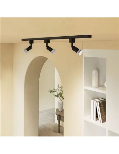 Foco de carril monofásico negro orientable EasyLink TOBIA, GU10 (no incl.)