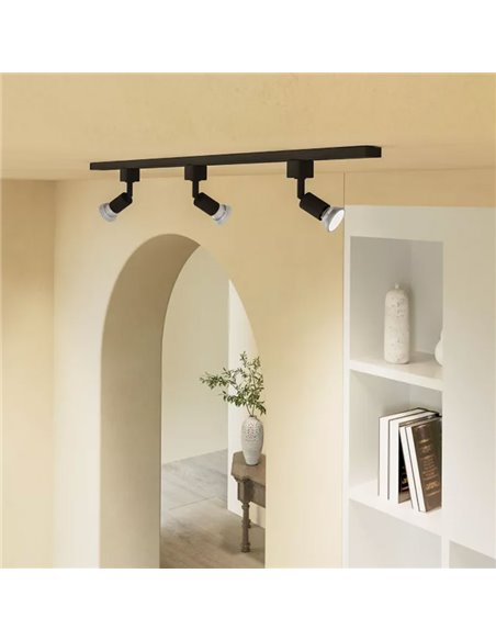 Foco de carril monofásico negro orientable EasyLink TOBIA, GU10 (no incl.)