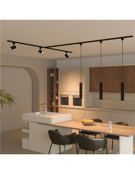 Foco de carril monofásico negro orientable EasyLink ZILO, GU10 (no incl.)