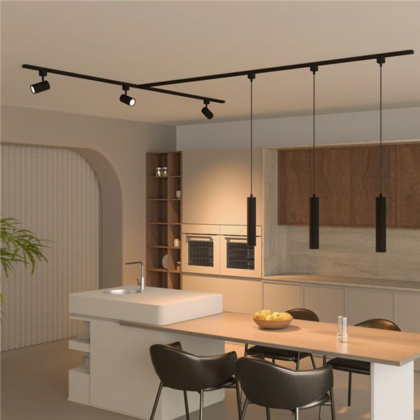 Foco de carril monofásico negro orientable EasyLink ZILO, GU10 (no incl.)