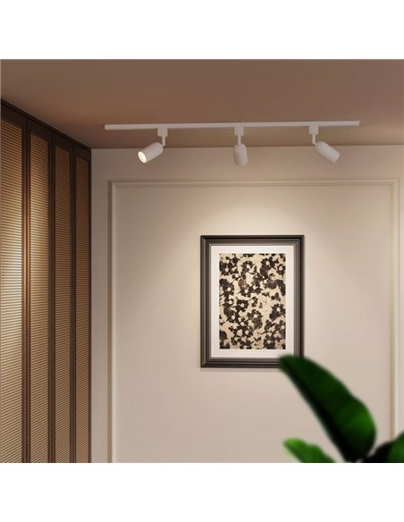 Foco de carril monofásico redondo blanco EasyLink SHEA, orientable GU10 (no incl.)