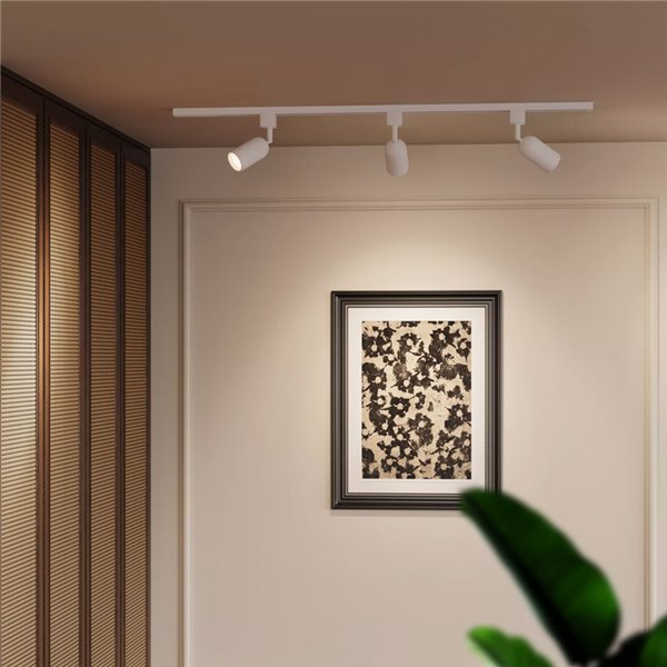 Foco de carril monofásico redondo blanco EasyLink SHEA, orientable GU10 (no incl.)