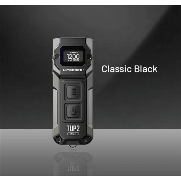 Lampe torche LED rechargeable TUP2 noire 1200lm, 3 températures de couleur, écran OLED, IP54