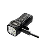 Lanterna LED portátil recarregável TUP2 preta de 1200lm, 3 temperaturas de cor, display OLED, IP54