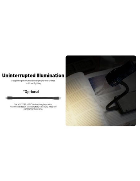Linterna LED TUP2 Blue 1200lm, recargable USB-C, 3 temperaturas de color, IP54