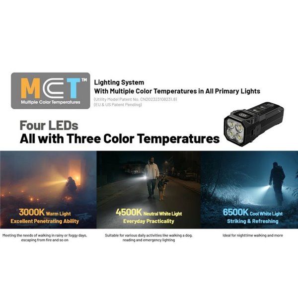 Linterna LED TUP2 Blue 1200lm, recargable USB-C, 3 temperaturas de color, IP54