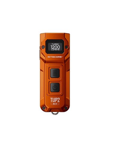 Lampe torche LED rechargeable orange TUP2 1200 lumens, batterie 1300mAh, écran OLED, IP54