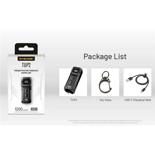 Lanterna LED recarregável TUP2 laranja 1200 lúmens, bateria de 1300 mAh, display OLED, IP54