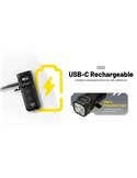 Linterna LED recargable TUP2 Orange 1200 lúmenes, batería 1300mAh, pantalla OLED, IP54