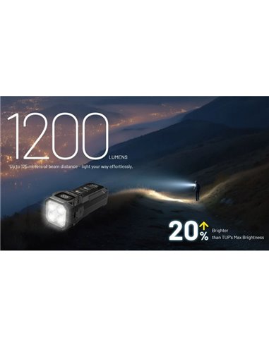 Linterna LED recargable TUP2 Orange 1200 lúmenes, batería 1300mAh, pantalla OLED, IP54