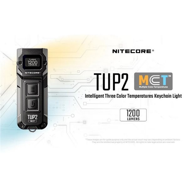 Lampe torche LED rechargeable orange TUP2 1200 lumens, batterie 1300mAh, écran OLED, IP54