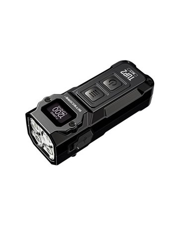 Lanterna LED recarregável TUP2 laranja 1200 lúmens, bateria de 1300 mAh, display OLED, IP54