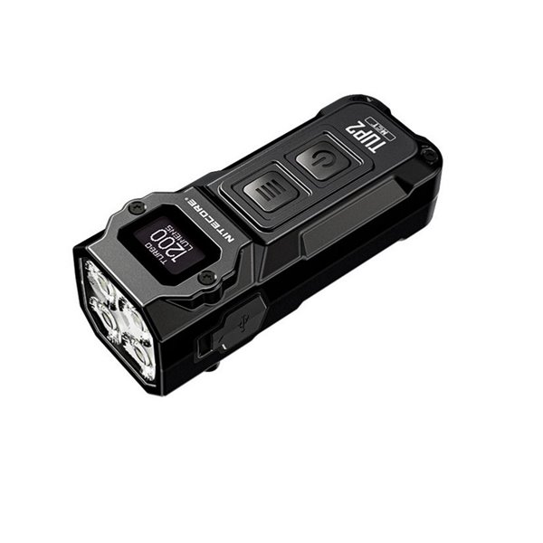 Lampe torche LED rechargeable orange TUP2 1200 lumens, batterie 1300mAh, écran OLED, IP54