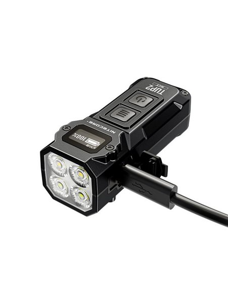 Linterna LED recargable TUP2 Orange 1200 lúmenes, batería 1300mAh, pantalla OLED, IP54