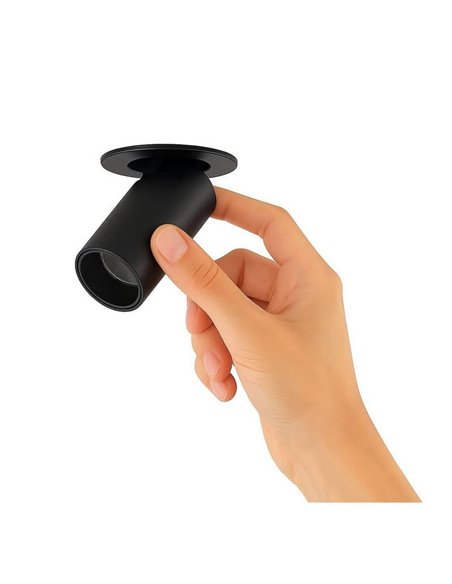 Foco orientable empotrable LED 5W GARDA MINI, moderno 36º, negro 2700K/3000K