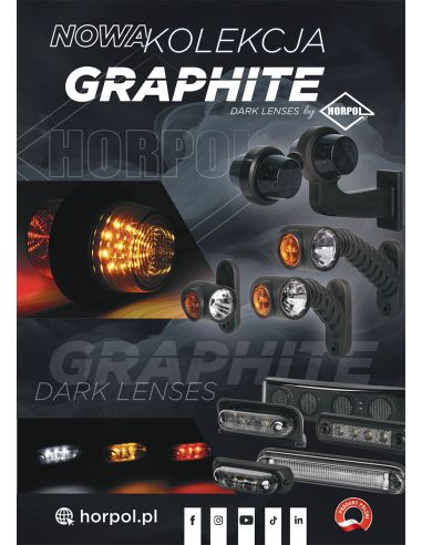 Feu de gabarit à LED avec bras LD 2586 - 2587 GRAPHITE Lentilles foncées 12/24V avec bras long Blanc Rouge R10 A R1