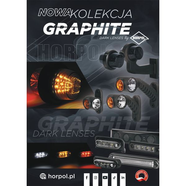 Luz de gálibo LED con brazo LD 2586 - 2587 GRAPHITE lentes Dark 12/24V con brazo largo Blanco Rojo R10 A R1