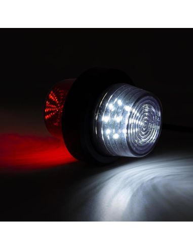 Luz de gálibo LED con brazo corto LD 2588 GRAPHITE DARK blanca y roja 12/24V IP68 A R1
