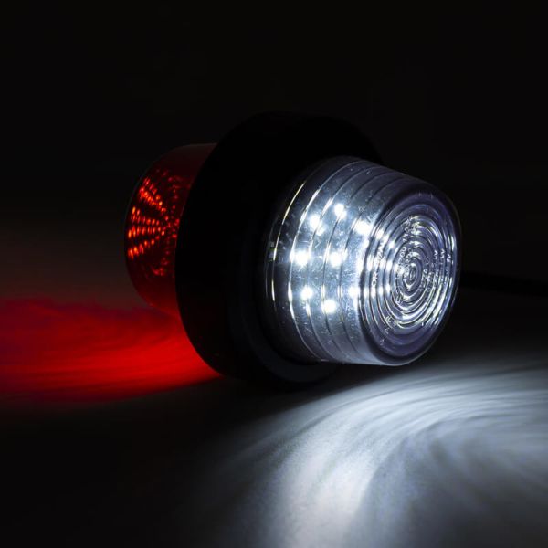 Luz de gálibo LED con brazo corto LD 2588 GRAPHITE DARK blanca y roja 12/24V IP68 A R1