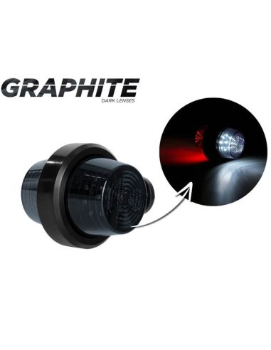 Luz de gálibo LED con brazo corto LD 2588 GRAPHITE DARK blanca y roja 12/24V IP68 A R1