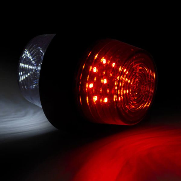 Luminária de LED com braço curto LD 2588 GRAPHITE DARK branco e vermelho 12/24V IP68 A R1