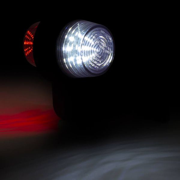 Luz de gálibo LED con brazo LD 2586 - 2587 GRAPHITE lentes Dark 12/24V con brazo largo Blanco Rojo R10 A R1