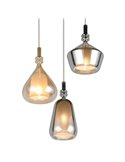 Lámpara de techo con plafón, 3 pantallas de vidrio, ALDEA bombillas excl. 3x E14 max. 10W IP20