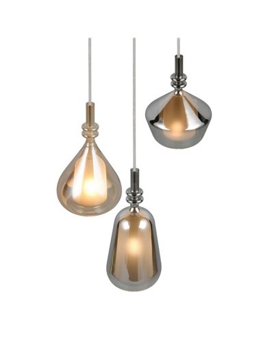 Plafonnier avec 3 abat-jours en verre, ampoules ALDEA non incluses : 3xE14 max. 10W IP20