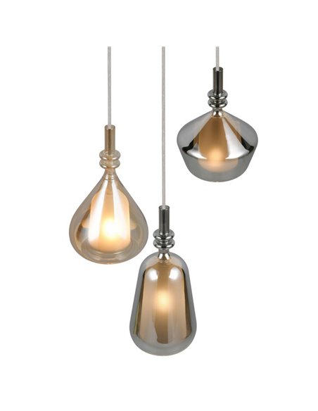 Plafonnier avec 3 abat-jours en verre, ampoules ALDEA non incluses : 3xE14 max. 10W IP20