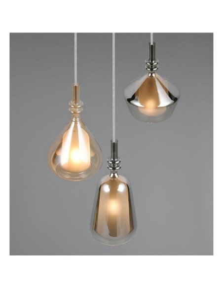 Plafonnier avec 3 abat-jours en verre, ampoules ALDEA non incluses : 3xE14 max. 10W IP20