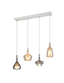 Lámpara colgante 4 pantallas de vidrio ahumado ALDEA bombillas excl. 4x E14 max. 10W IP20