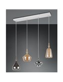 Lámpara colgante 4 pantallas de vidrio ahumado ALDEA bombillas excl. 4x E14 max. 10W IP20