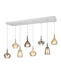 Luminária de teto ALDEA com 8 abajures, diferentes alturas, vidro fumê, lâmpadas excluindo 8x E14 máx. 10W IP20
