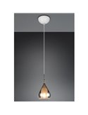 Lampara colgante ALDEA 1 pantalla cristal ahumado, excl. 1x E14 max. 10W IP20 Ámbar