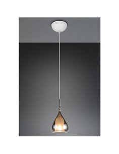 Lampara colgante ALDEA 1 pantalla cristal ahumado, excl. 1x E14 max. 10W IP20 Ámbar 2