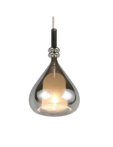 Lampara colgante ALDEA 1 pantalla cristal ahumado, excl. 1x E14 max. 10W IP20 Ámbar