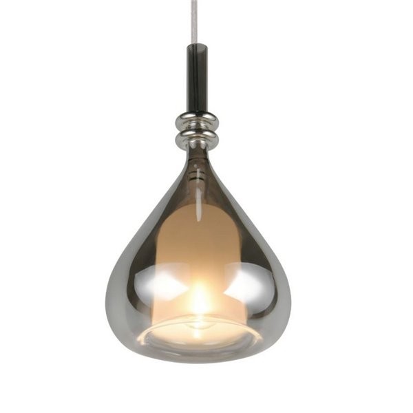 Lampara colgante ALDEA 1 pantalla cristal ahumado, excl. 1x E14 max. 10W IP20 Ámbar