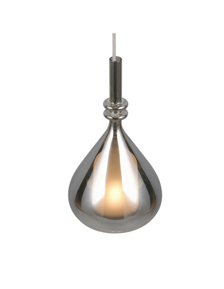 Lampara colgante ALDEA 1 pantalla cristal ahumado, excl. 1x E14 max. 10W IP20 Ámbar