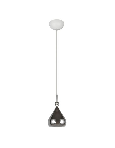 Lampara colgante ALDEA 1 pantalla cristal ahumado, excl. 1x E14 max. 10W IP20 Ámbar
