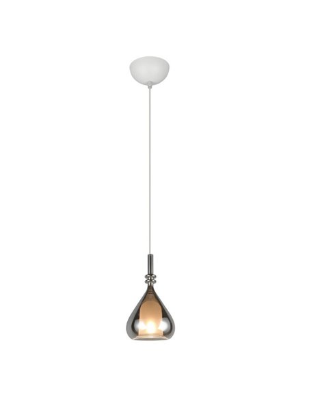 Lampara colgante ALDEA 1 pantalla cristal ahumado, excl. 1x E14 max. 10W IP20 Ámbar