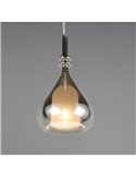 Lampara colgante ALDEA 1 pantalla cristal ahumado, excl. 1x E14 max. 10W IP20 Ámbar